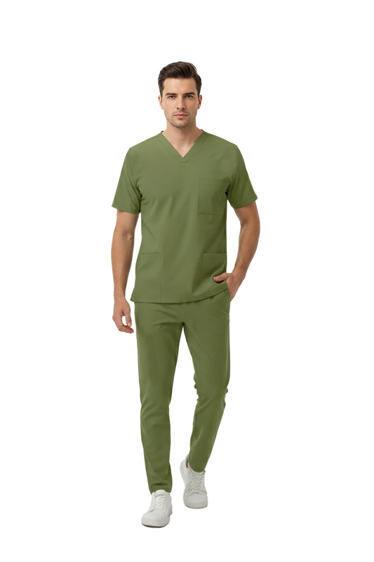 Grasshopper Dr. Greys Doktor Hemşire Medikal Scrubs Takım Lüks Likralı Kumaş