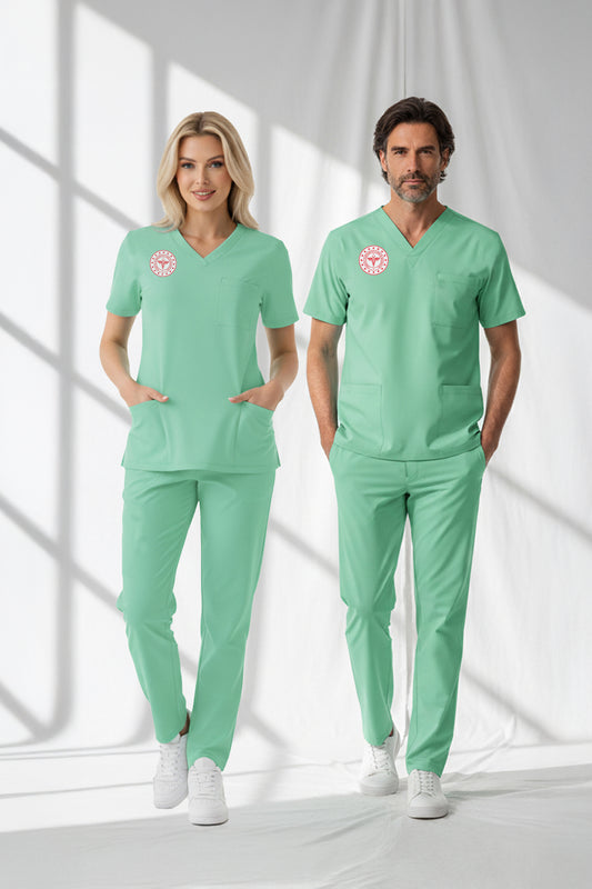 Aile Sağlığı Forması Scrubs Likralı Takım Sağlık Bakanlığı Uyumlu-Bermuda