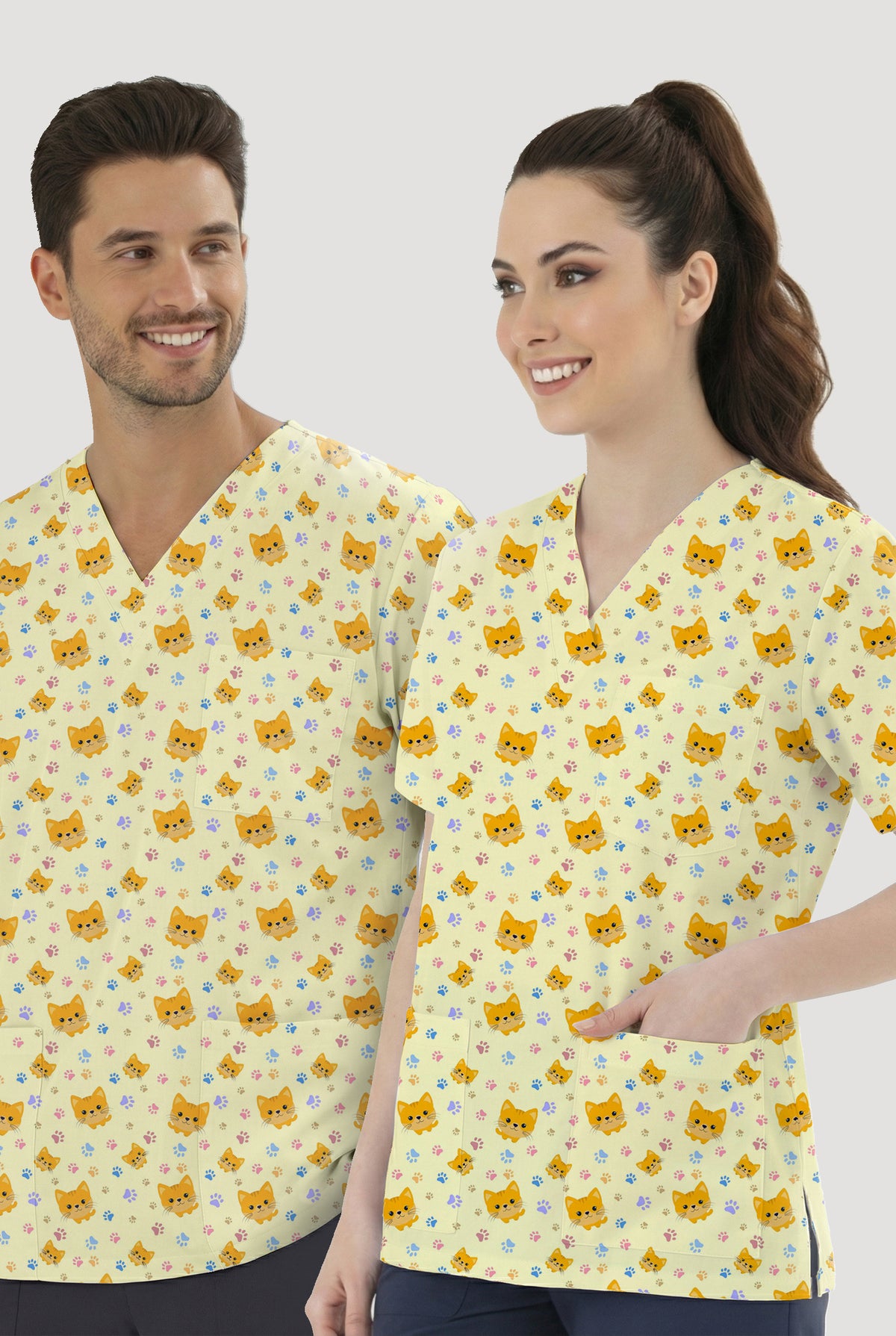 Minnoş Kedi Desenli Tek Üst (Cotton Likra Kumaş)