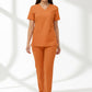 Orange Ochre Dr. Greys Doktor Hemşire Medikal Scrubs Takım Lüks Likralı Kumaş