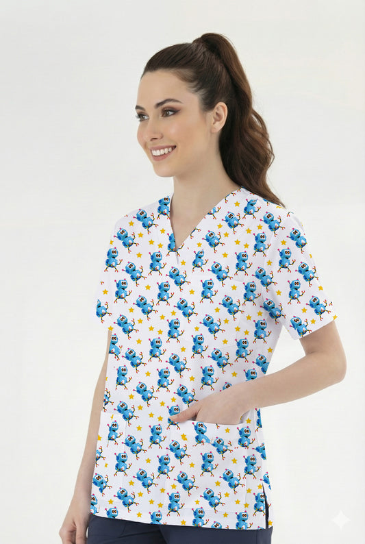 Robotik Desenli Tek Üst (Cotton Likra Kumaş)