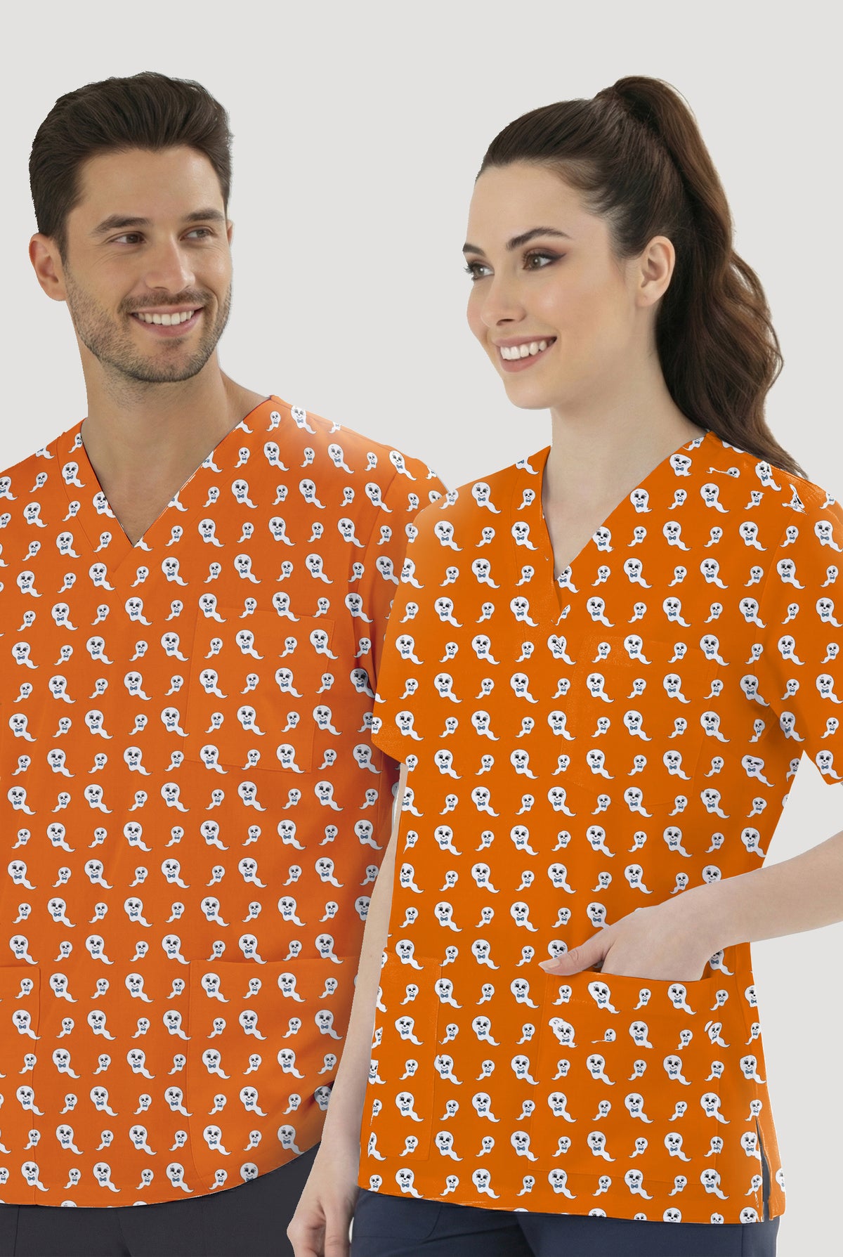 Sevimli Hayalet Desenli Tek Üst (Cotton Likra Kumaş)