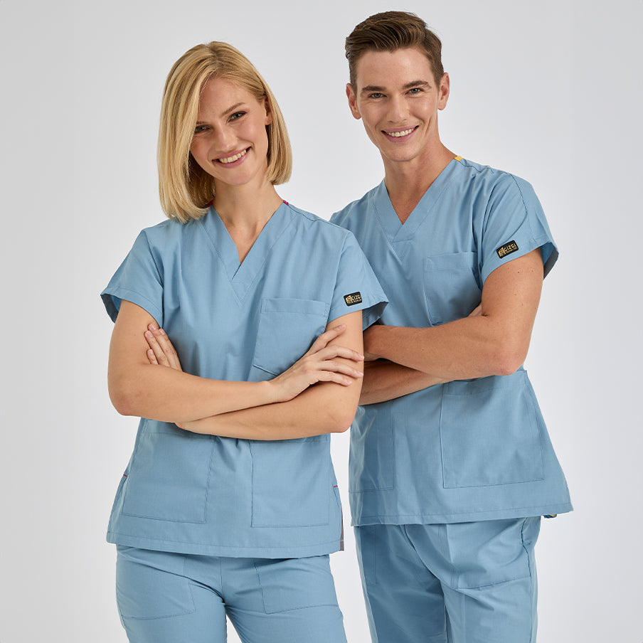 Duman Grisi Dr. Greys Doktor Hemşire Medikal Scrubs Takım Terikoton Kumaş