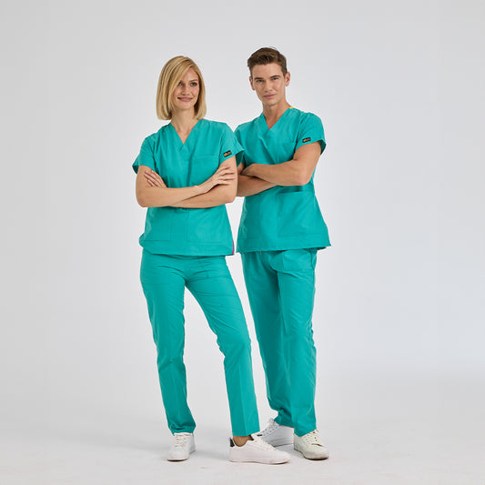 Benetton Yeşili Dr. Greys Doktor Hemşire Medikal Scrubs Takım Terikoton Kumaş