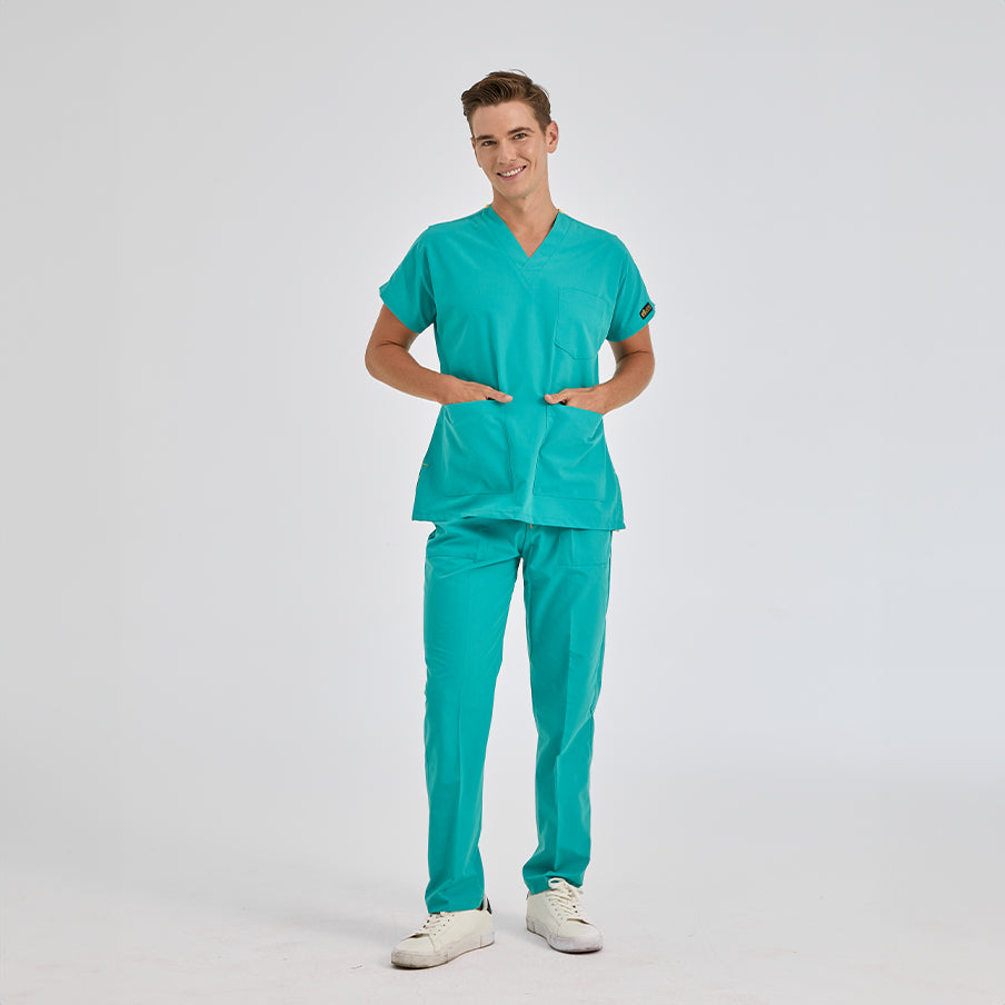 Benetton Yeşili Dr. Greys Doktor Hemşire Medikal Scrubs Takım Terikoton Kumaş