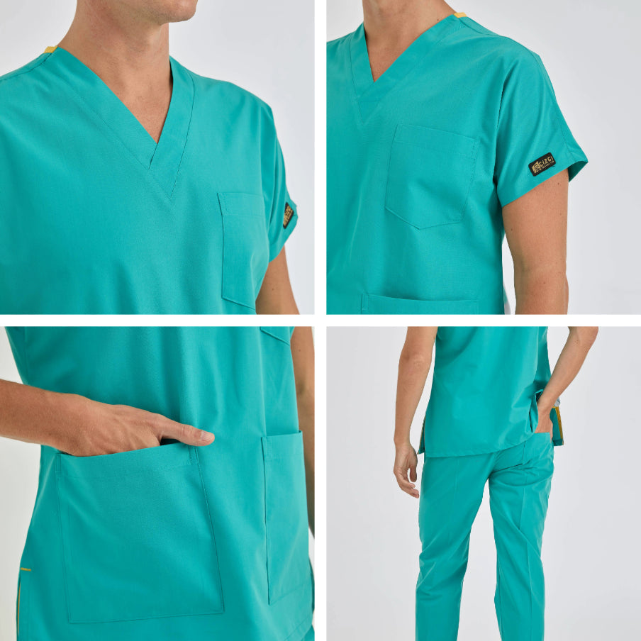 Benetton Yeşili Dr. Greys Doktor Hemşire Medikal Scrubs Takım Terikoton Kumaş