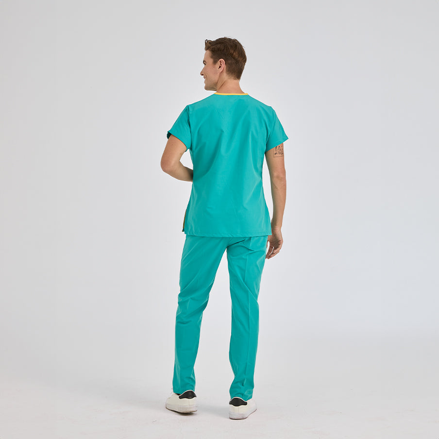Benetton Yeşili Dr. Greys Doktor Hemşire Medikal Scrubs Takım Terikoton Kumaş