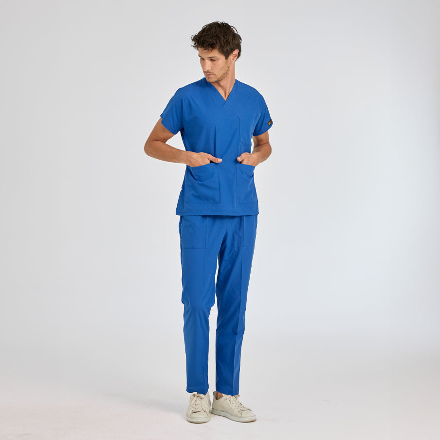 Saks Mavisi Dr. Greys Doktor Hemşire Medikal Scrubs Takım Terikoton Kumaş