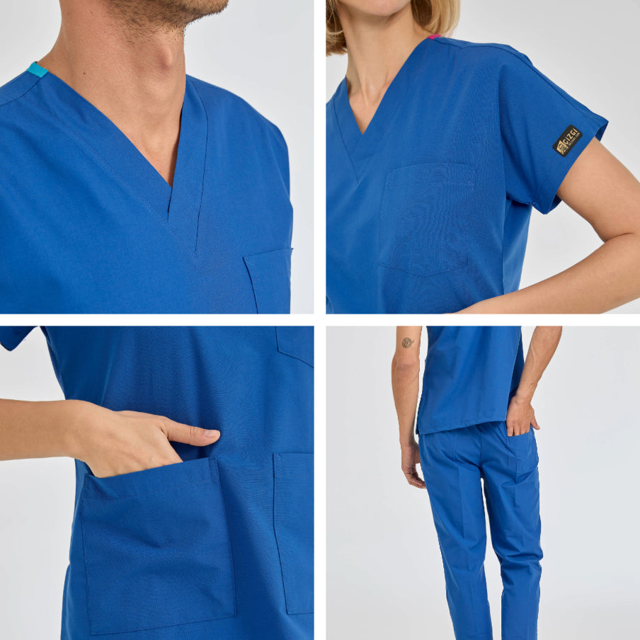 Saks Mavisi Dr. Greys Doktor Hemşire Medikal Scrubs Takım Terikoton Kumaş