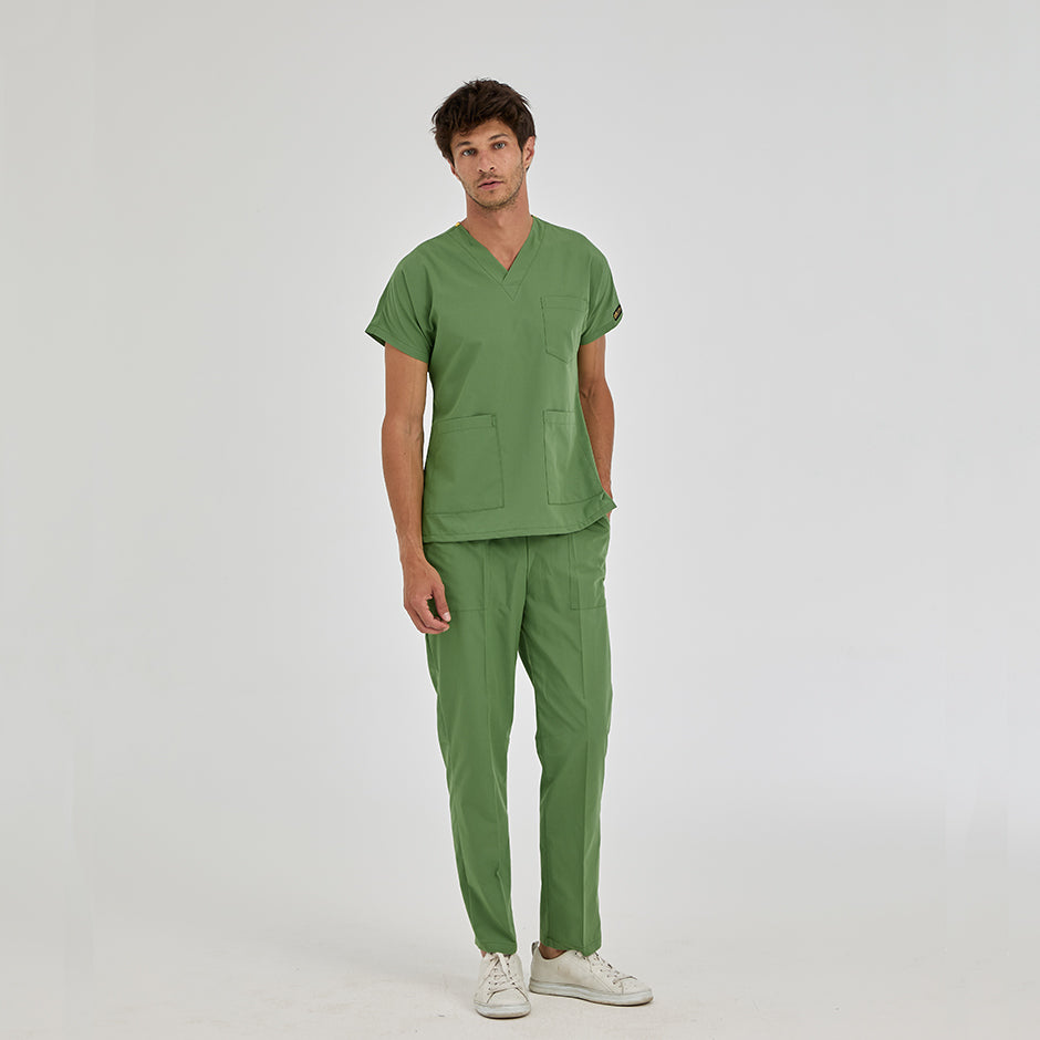 Fıstık Yeşili Dr. Greys Doktor Hemşire Medikal Scrubs Takım Terikoton Kumaş