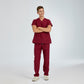 Bordo Dr. Greys Doktor Hemşire Medikal Scrubs Takım Terikoton Kumaş