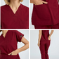 Bordo Dr. Greys Doktor Hemşire Medikal Scrubs Takım Terikoton Kumaş