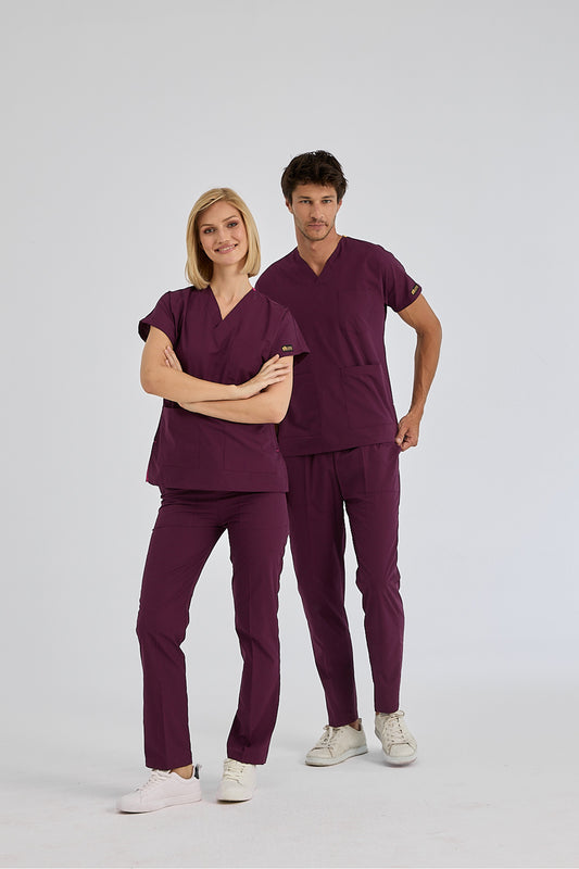 Mürdüm Dr. Greys Doktor Hemşire Medikal Scrubs Takım Terikoton Kumaş