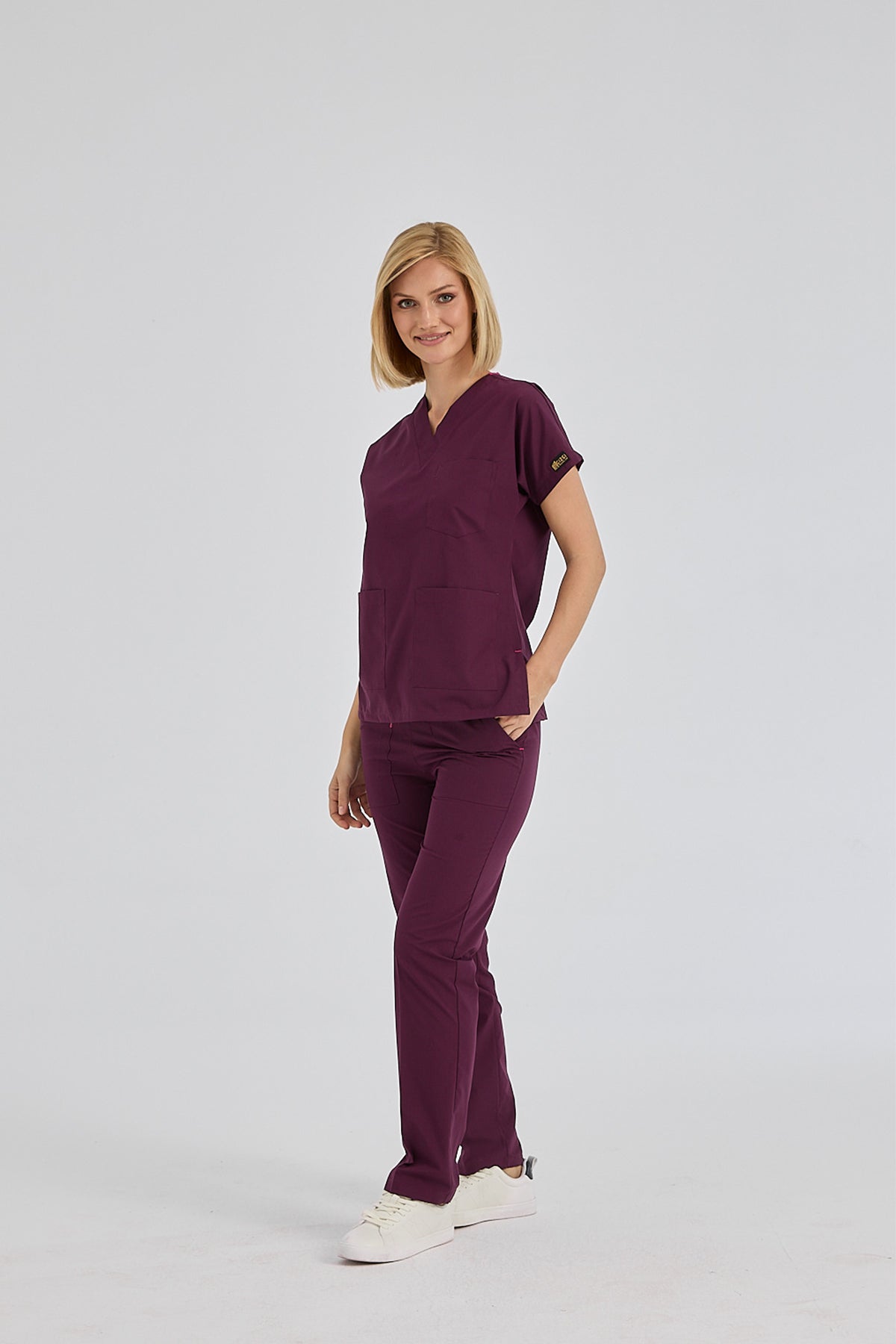 Mürdüm Dr. Greys Doktor Hemşire Medikal Scrubs Takım Terikoton Kumaş
