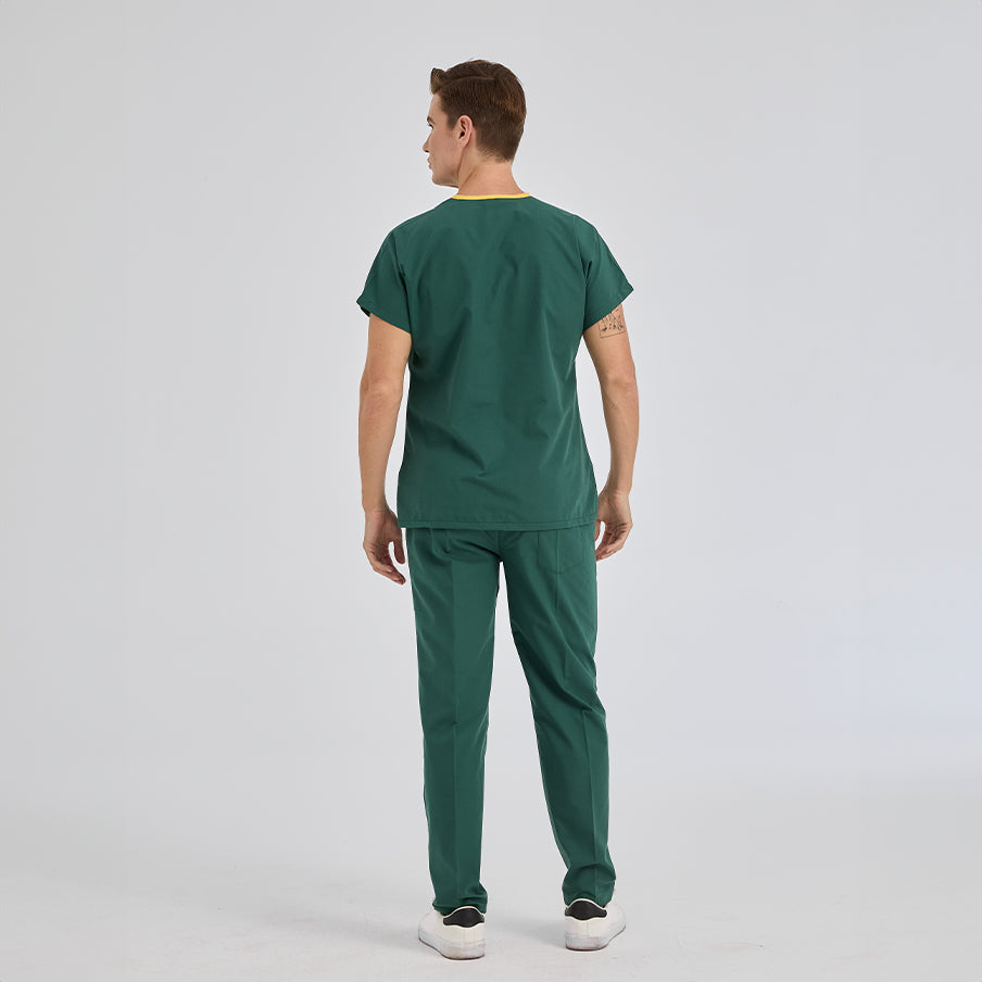 Avcı Yeşili Dr. Greys Doktor Hemşire Medikal Scrubs Takım Terikoton Kumaş