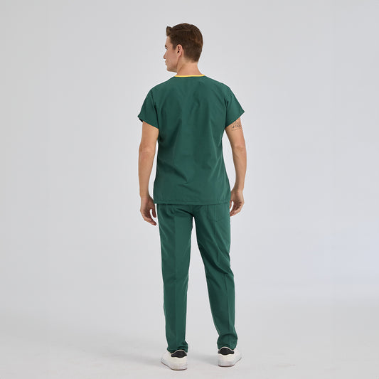 Avcı Yeşili Dr. Greys Doktor Hemşire Medikal Scrubs Takım Terikoton Kumaş