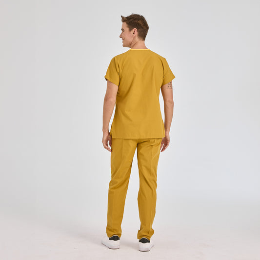 Hardal Dr. Greys Doktor Hemşire Medikal Scrubs Takım Terikoton Kumaş