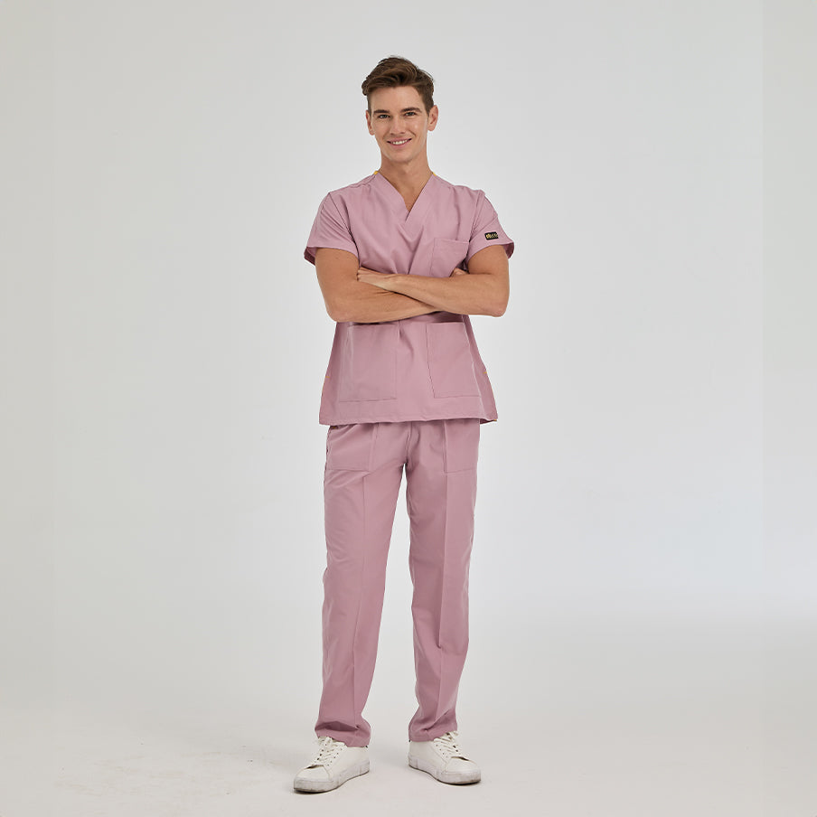 Gül Kurusu Dr. Greys Doktor Hemşire Medikal Scrubs Takım Terikoton Kumaş
