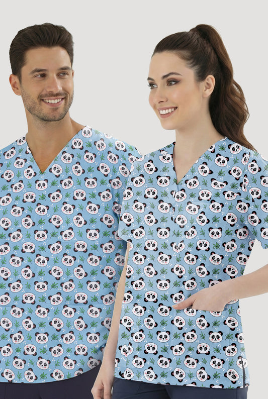 Tatlı Panda Desenli Tek Üst (Cotton Likra Kumaş)