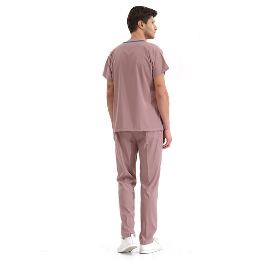Gül Kurusu Dr. Greys Doktor Hemşire Medikal Scrubs Takım Lüks Likralı Kumaş