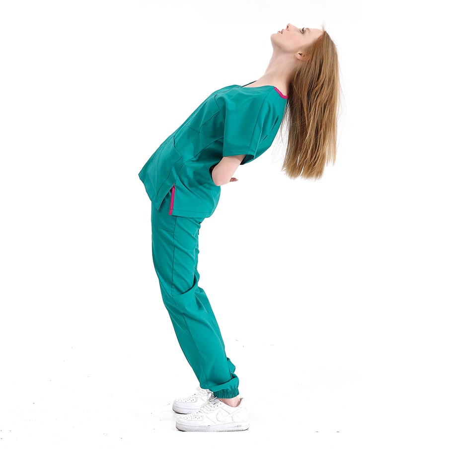 Ameliyathane Yeşili Jogger Doktor Hemşire Medikal Scrubs Takım Lüks Likralı Kumaş