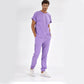 Lila Basic Doktor Hemşire Medikal Scrubs Takım Lüks Likralı Kumaş