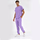 Lila Basic Doktor Hemşire Medikal Scrubs Takım Lüks Likralı Kumaş