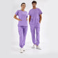 Lila Basic Doktor Hemşire Medikal Scrubs Takım Lüks Likralı Kumaş