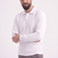 Beyaz Polo Yaka İş Sweatshirt 2 İplik
