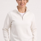 Beyaz Dik Yaka Yarım Fermuarlı İş Sweatshirt 3 İplik
