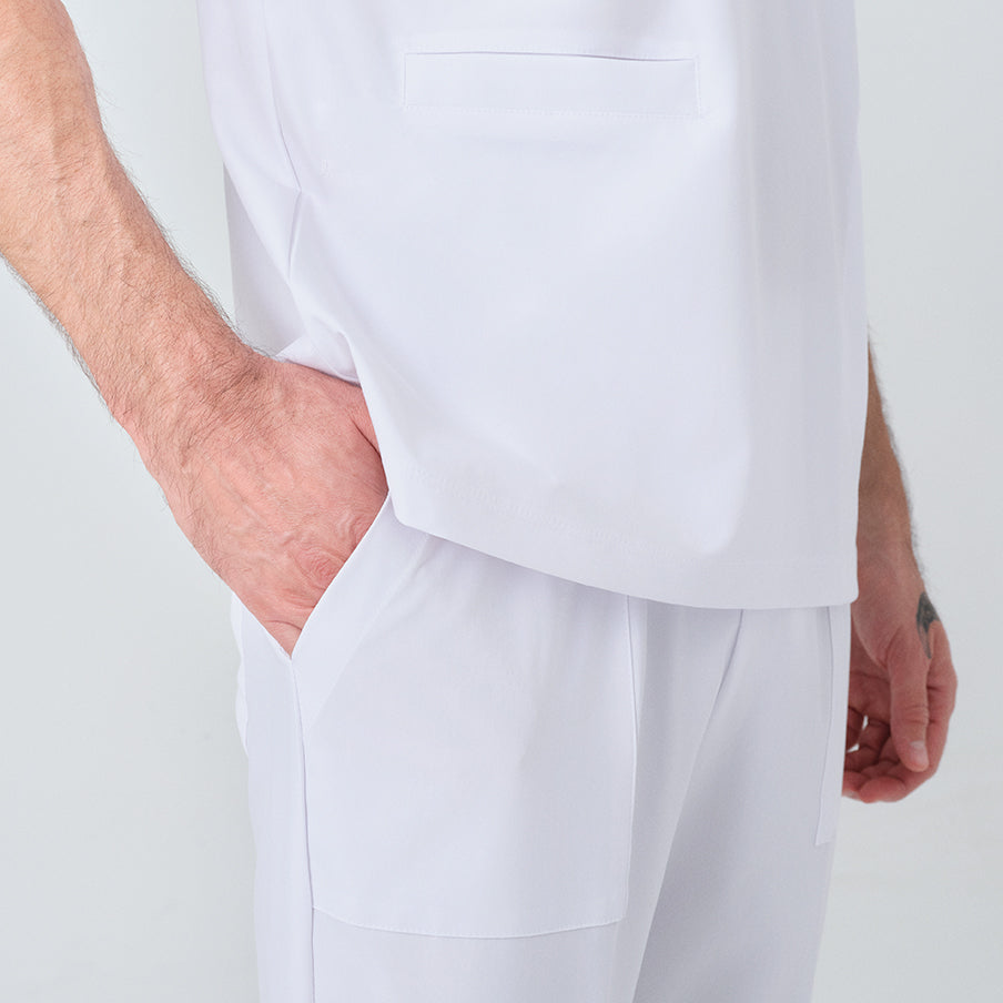 Beyaz Cool Doktor Hemşire Medikal Scrubs Takım Best Likralı Kumaş