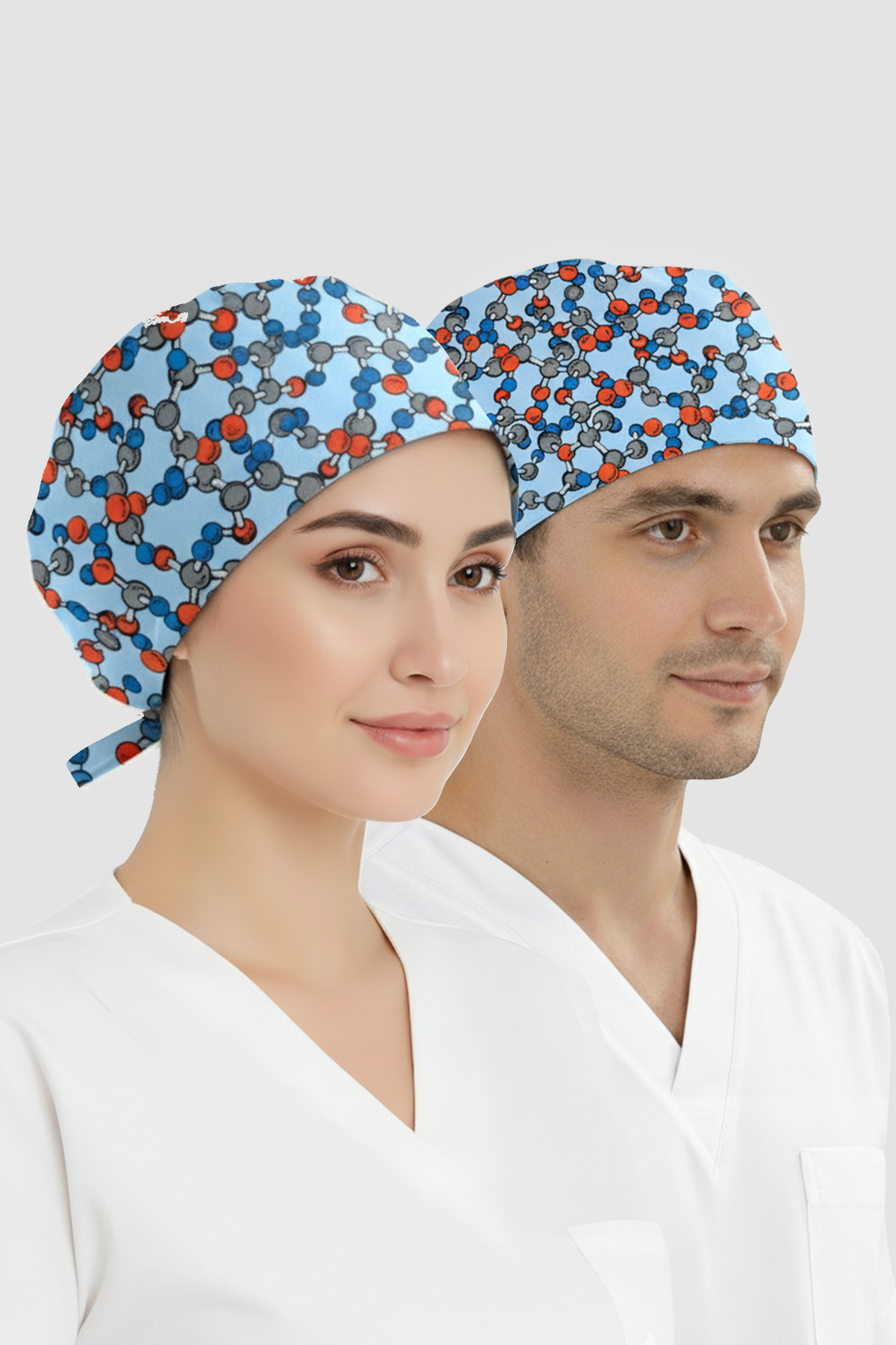 Molekül Ağı Desenli Bone (Cotton Likra Kumaş)