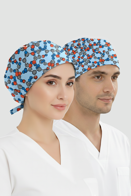 Molekül Ağı Desenli Bone (Cotton Likra Kumaş)