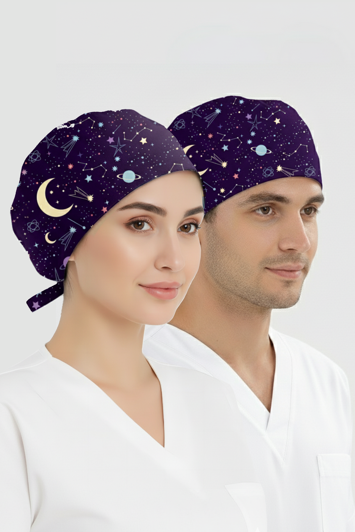 Yıldız Yağmuru Desenli Bone (Cotton Likra Kumaş)
