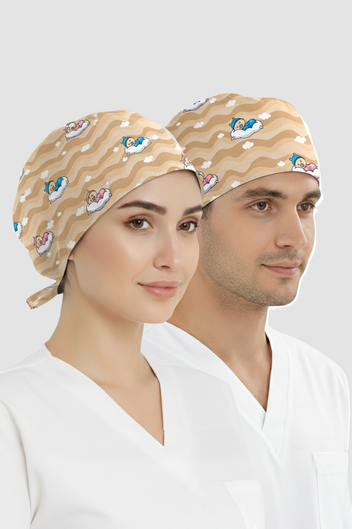 Uykucu Minikler Desenli Bone (Cotton Likra Kumaş)