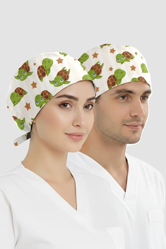 Kaplumbağa Rüyası Desenli Bone (Cotton Likra Kumaş)