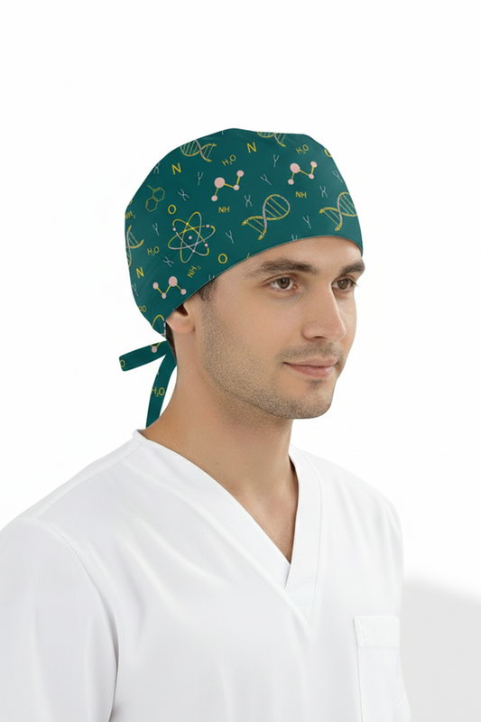 Kimya Sanatı Desenli Bone (Cotton Likra Kumaş)