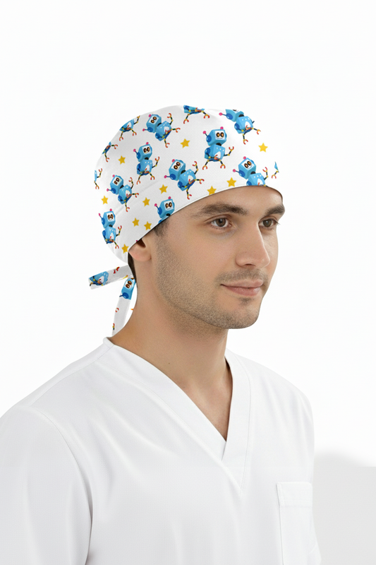 Robotik Desenli Bone (Cotton Likra Kumaş)