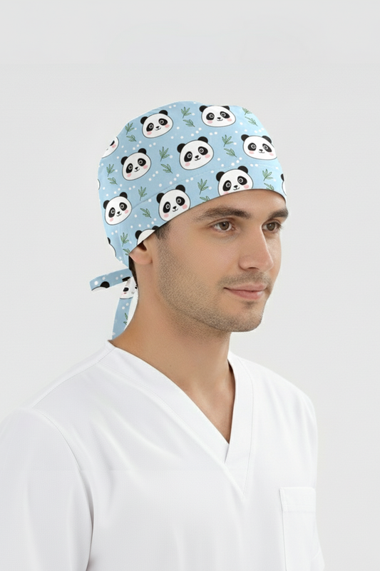 Tatlı Panda Desenli Bone (Cotton Likra Kumaş)
