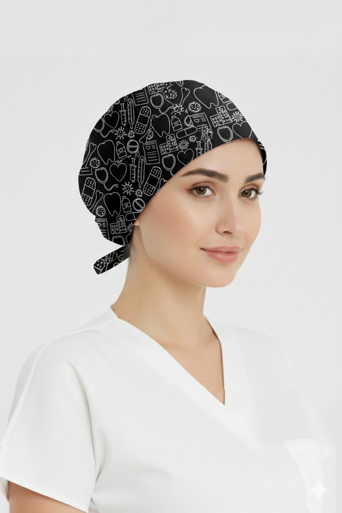 Yaşam Çizgisi Desenli Bone (Cotton Likra Kumaş)
