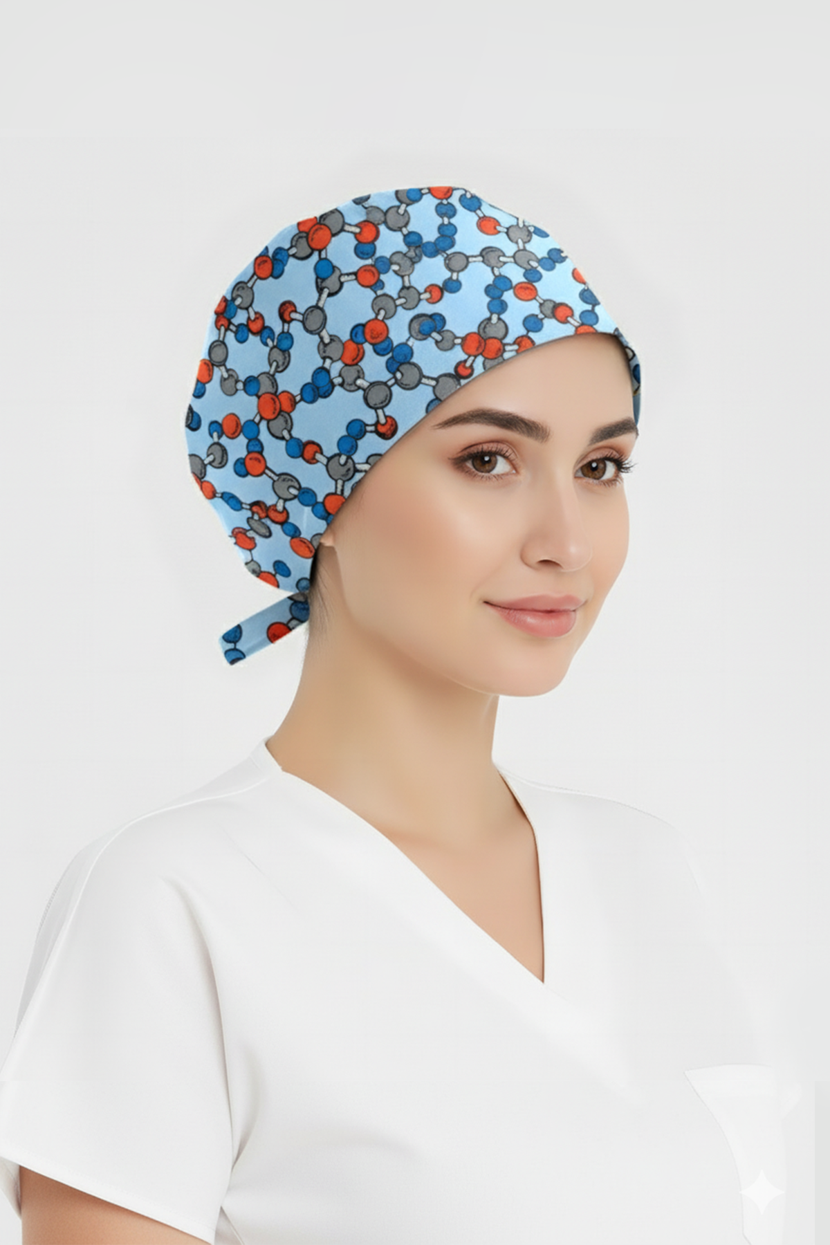 Molekül Ağı Desenli Bone (Cotton Likra Kumaş)