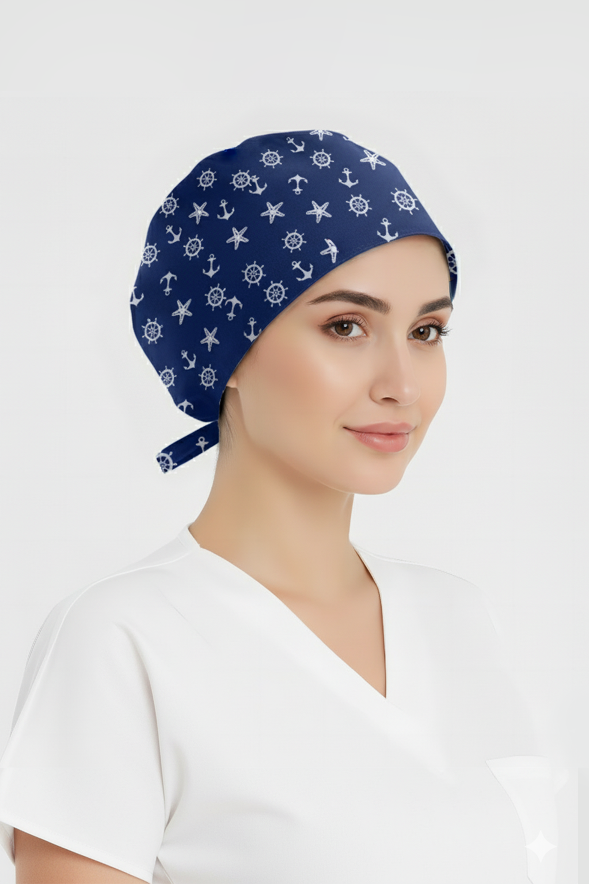 Çapa Desenli Bone (Cotton Likra Kumaş)