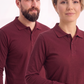 Bordo Polo Yaka Uzun Kol İş Sweatshirtü Penye Lacoste Kumaş