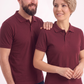 Bordo Polo Yaka Kısa Kol İş Tişörtü Penye Lacoste Kumaş