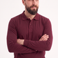 Bordo Polo Yaka Uzun Kol İş Sweatshirtü Penye Lacoste Kumaş