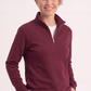 Bordo Dik Yaka Yarım Fermuarlı İş Sweatshirt 3 İplik