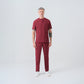 Bordo Cool Doktor Hemşire Medikal Scrubs Takım Best Likralı Kumaş