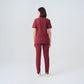 Bordo Cool Doktor Hemşire Medikal Scrubs Takım Best Likralı Kumaş