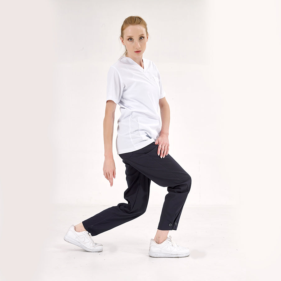 Lacivert Retro Kadın Doktor Hemşire Pantolonu (Tek Alt) Lüks Likralı Kumaş