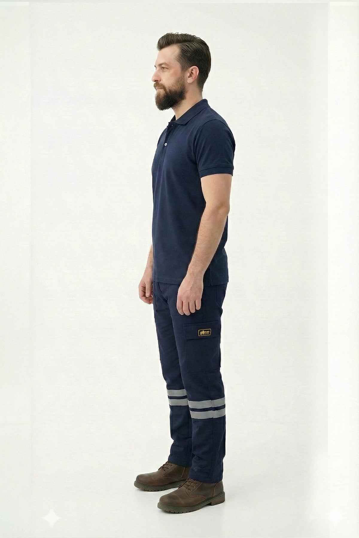 Lacivert Polo Yaka Kısa Kol İş Tişörtü Penye Lacoste Kumaş